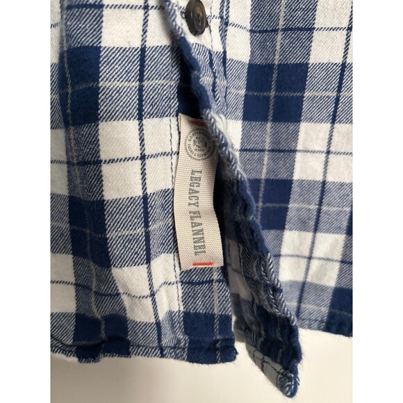 Reclaim & Rethread Upcycled Legacy Flannel Shirt Chicago Cubs Blue Size S/M - Picture 5 of 9